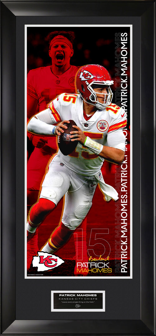 Patrick Mahomes - Kansas City Chiefs - Spotlight with Facsimile Signature on Large Wall Decor