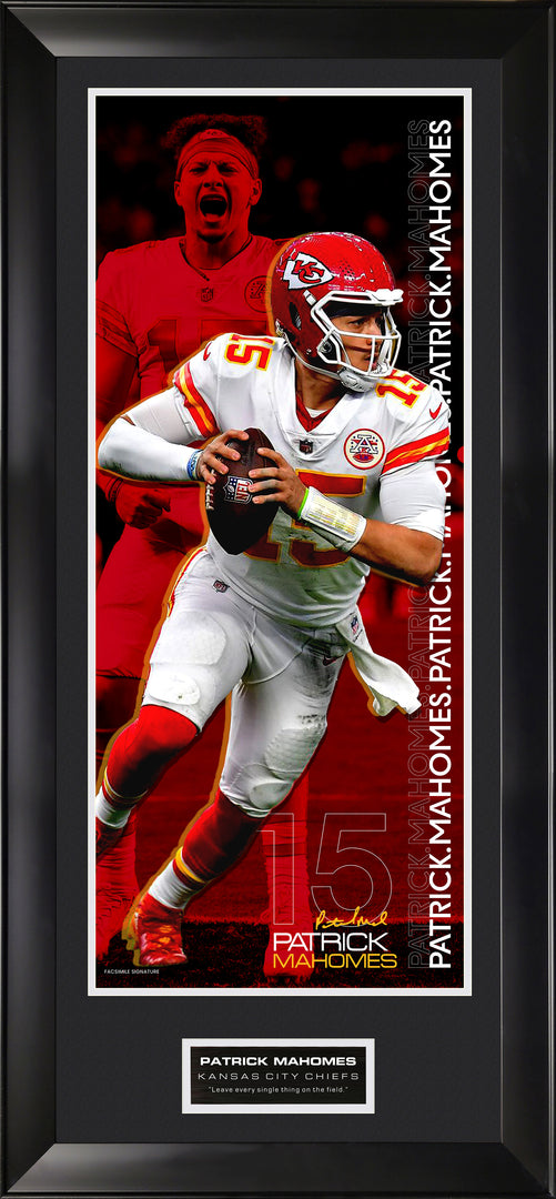 Patrick Mahomes - Kansas City Chiefs - Spotlight with Facsimile Signature on Large Wall Decor