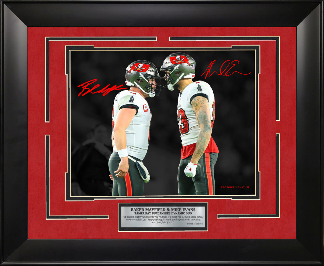 Baker Mayfield and Mike Evans - Tampa Bay Buccaneers - Spotlight with Facsimile Signatures