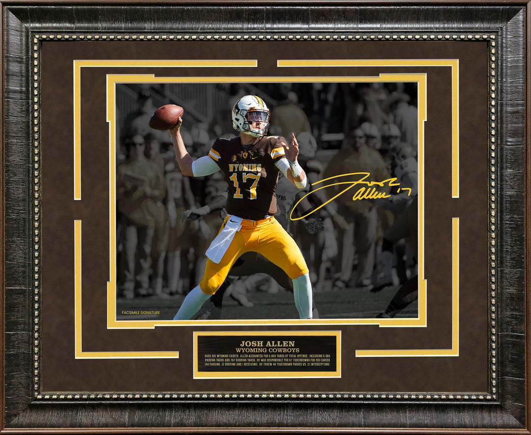 Josh Allen - Wyoming Cowboys - Spotlight with Facsimile Signature