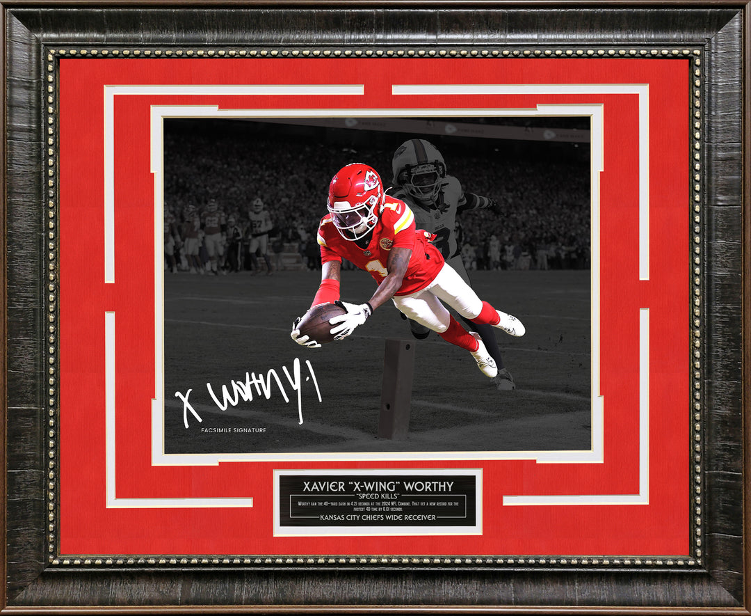 Xavier Worthy - Kansas City Chiefs - Spotlight with Facsimile Signature