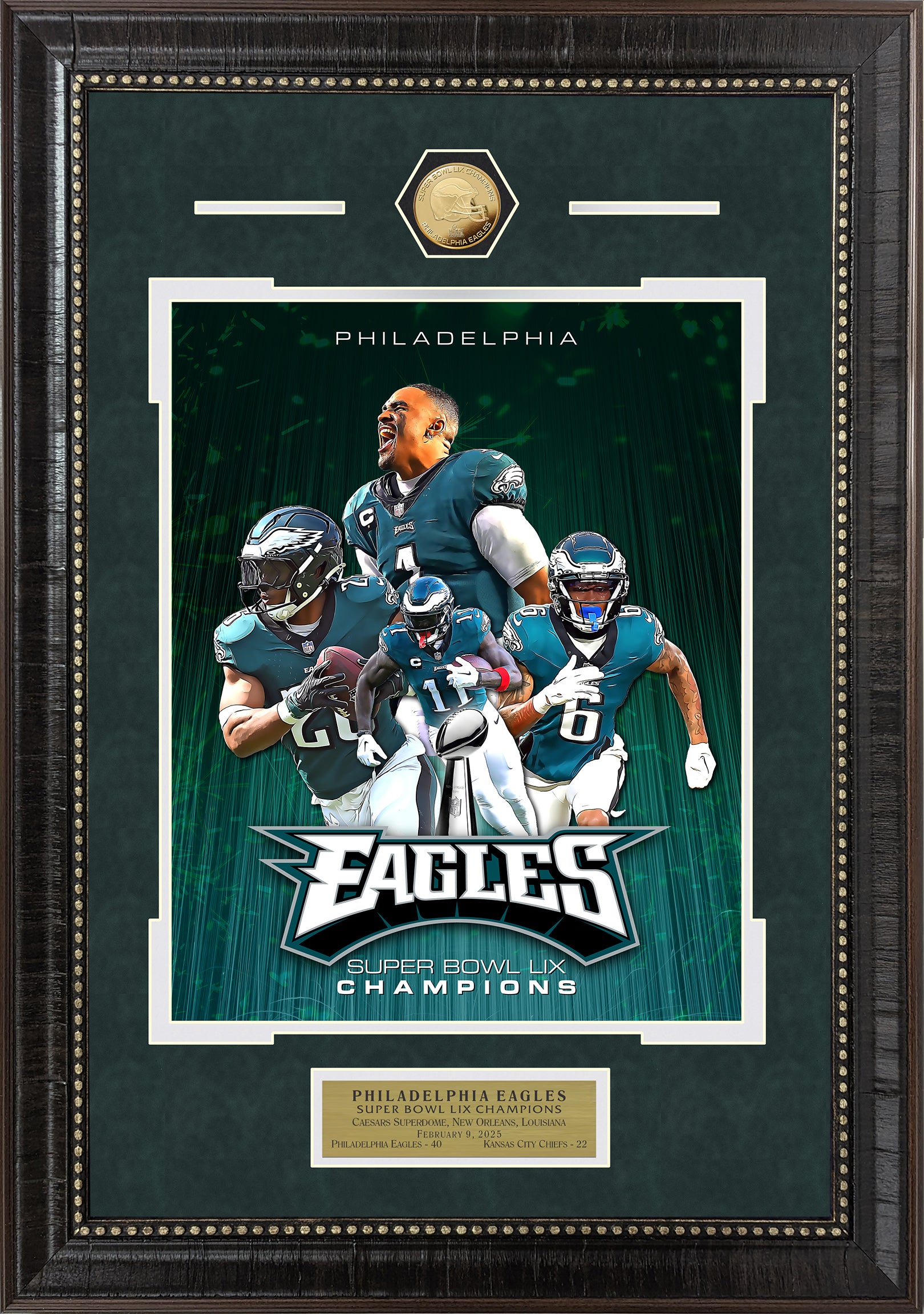 Philadelphia Eagles - LIX Super Bowl Champions with Commemorative Coin