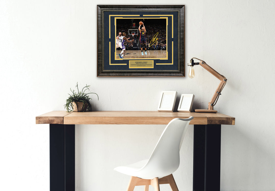 Steph Curry - Golden State Warriors - 4K Three Pointers with Facsimile Signature