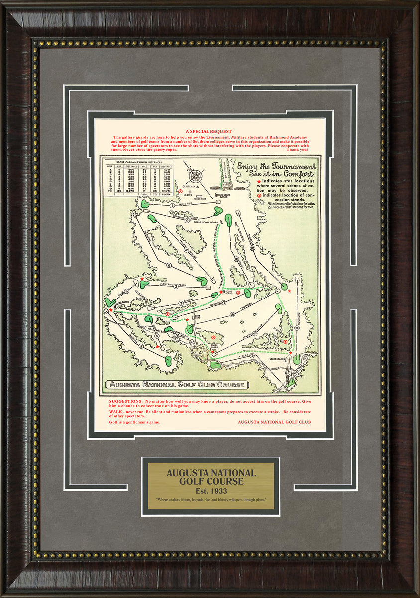 Augusta Golf Course Map Replica