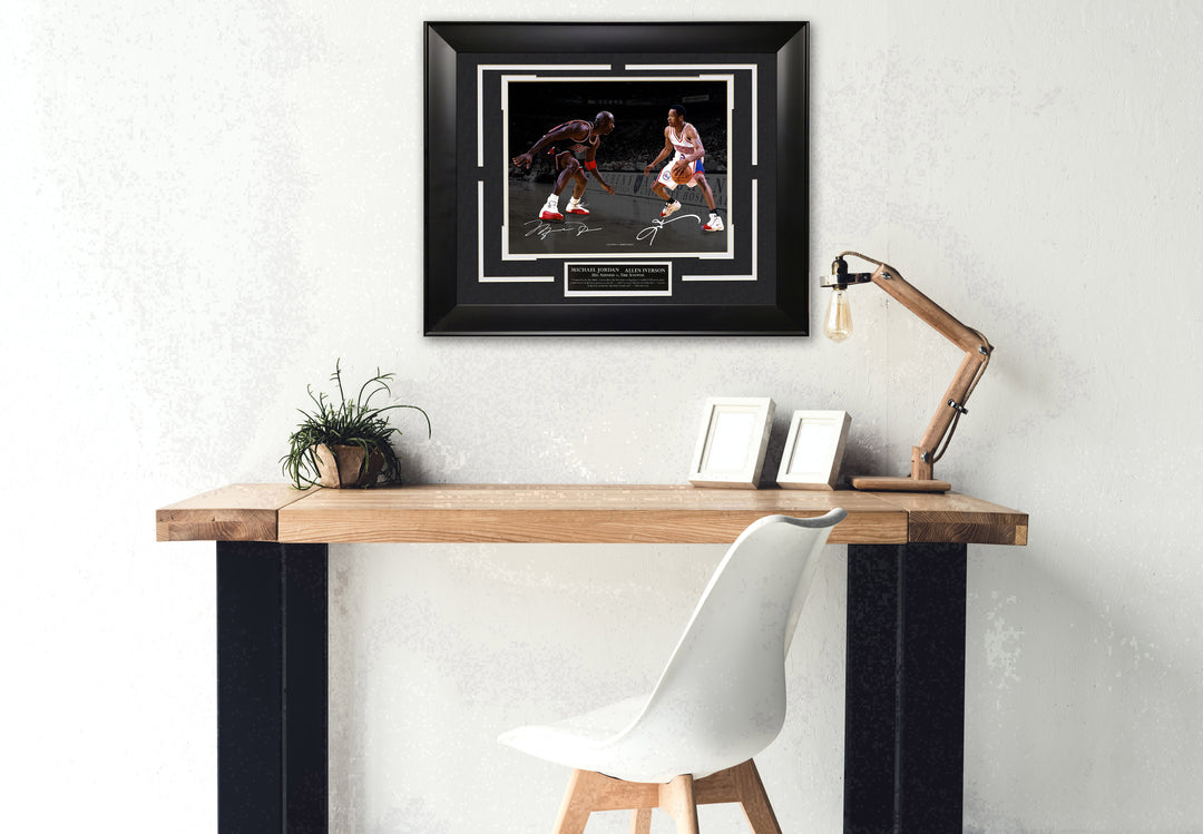 Michael Jordan vs. Allen Iverson - Spotlight with Facsimile Signatures