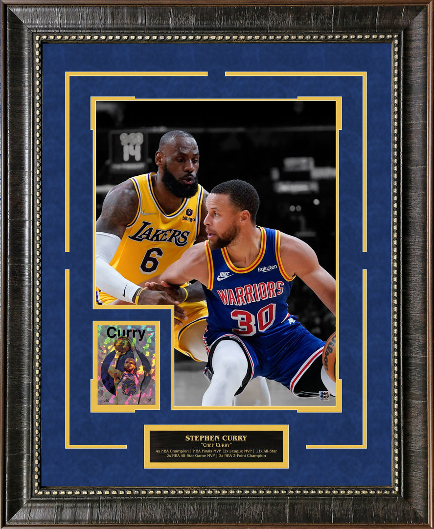 Steph Curry vs. LeBron James with a Limited Silver Refractor Card