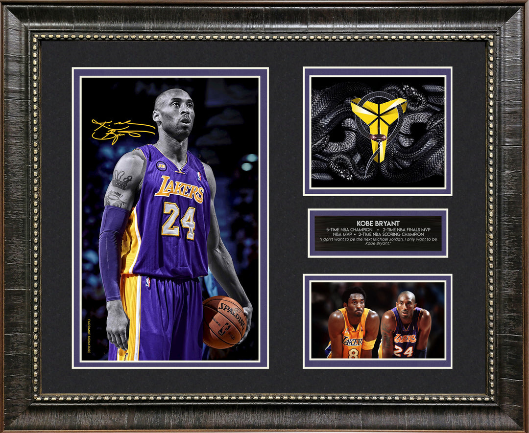Kobe Bryant - Los Angeles Lakers - 5-Time NBA Champion with Facsimile Signature