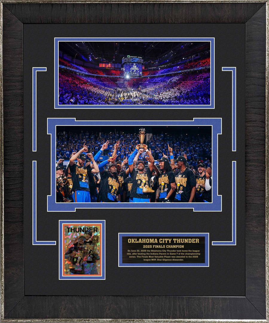 Oklahoma City Thunder 2025 NBA Champions with Limited Gold Refractor Card