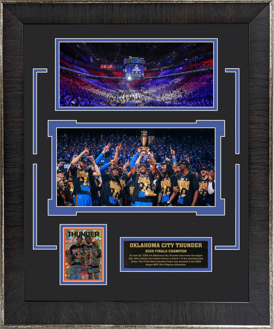 Oklahoma City Thunder 2025 NBA Champions with Limited Gold Refractor Card