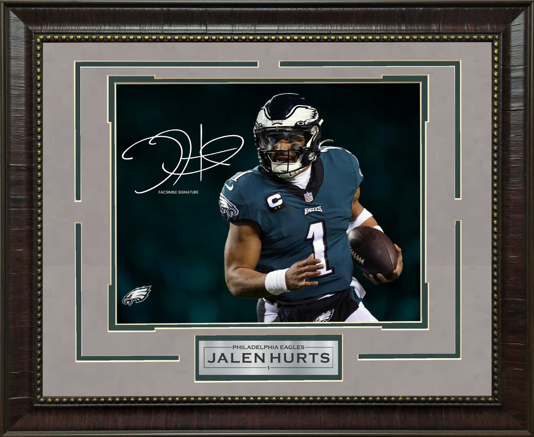 Jalen Hurts - Philadelphia Eagles - On the Run - Spotlight with Facsimile Signature