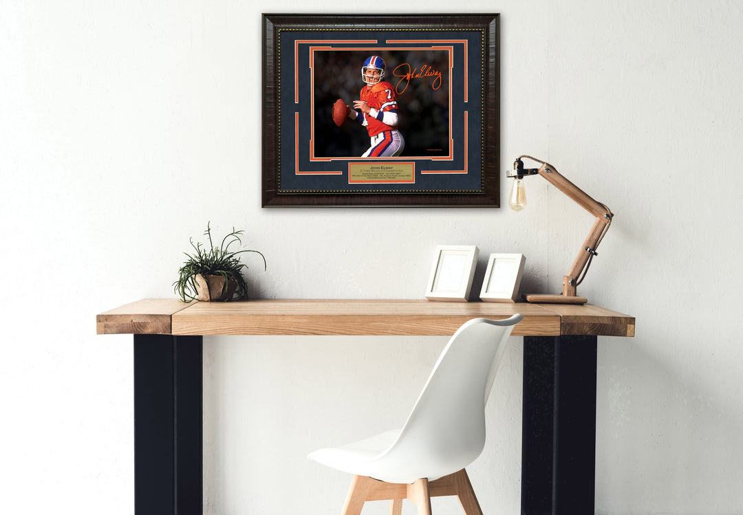 John Elway - Denver Broncos - Spotlight with Facsimile Signature
