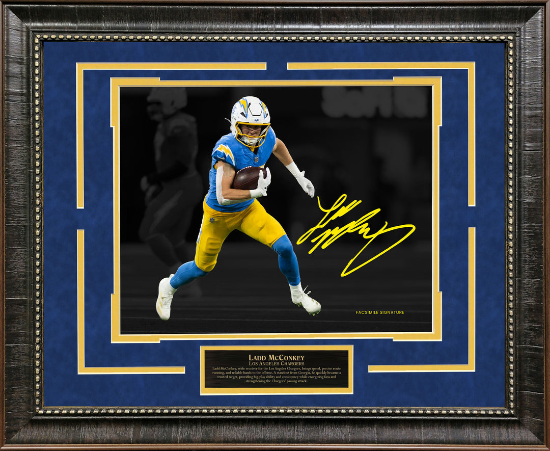 Ladd McConkey - Los Angeles Chargers - Spotlight with Facsimile Signature