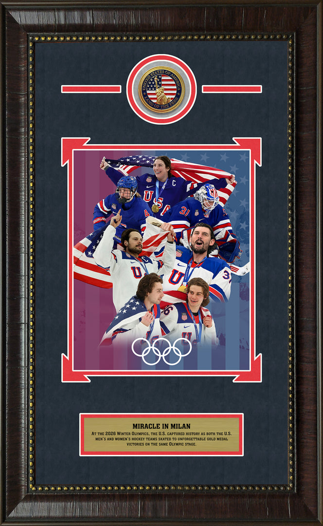 Team USA Hockey - 2026 Olympics Collage with Commemorative Coin