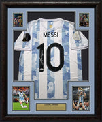 Load image into Gallery viewer, Lionel Messi Autographed Framed Jersey with Collectible GRF Cards