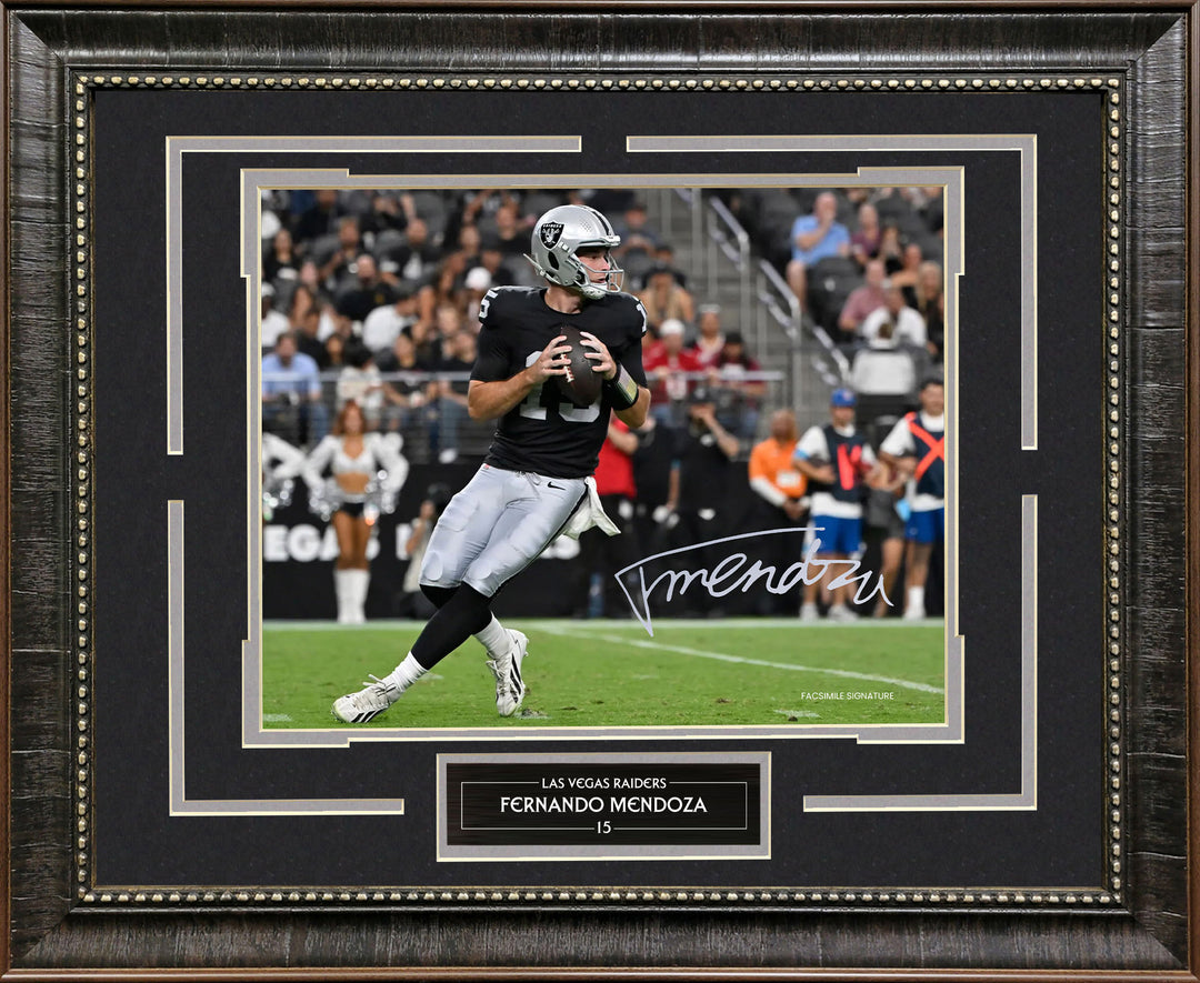 Fernando Mendoza - Las Vegas Raiders with Facsimile Signature