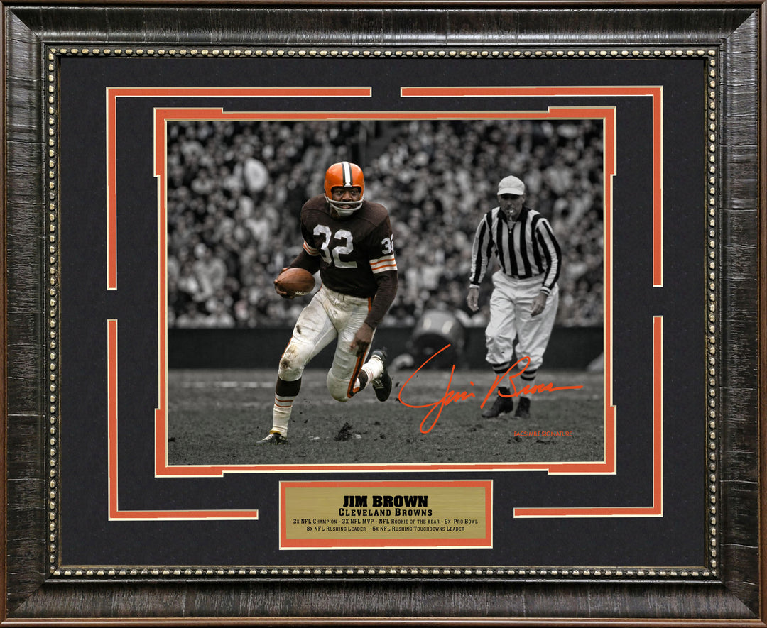 Jim Brown - Cleveland Browns - Spotlight with Facsimile Signature