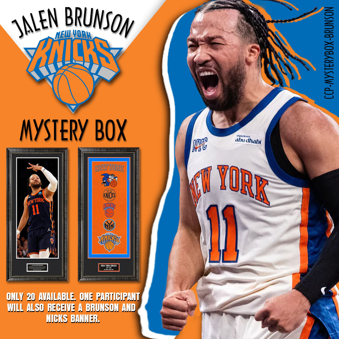 Jalen Brunson Mystery Box Featuring Two New York Knicks Large Wall Decor