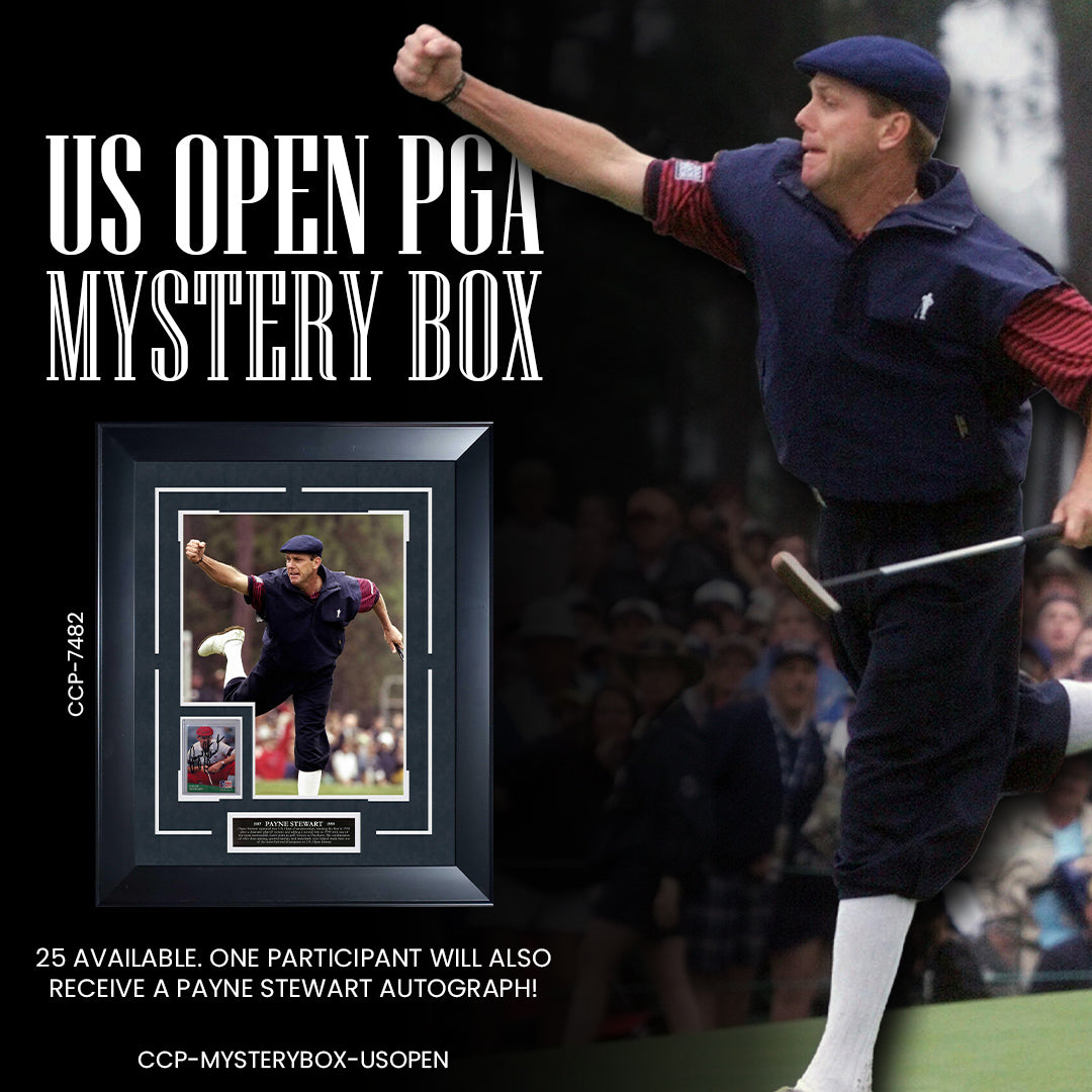 US Open Mystery Box Featuring an Autographed Payne Stewart Card in Framed Photo