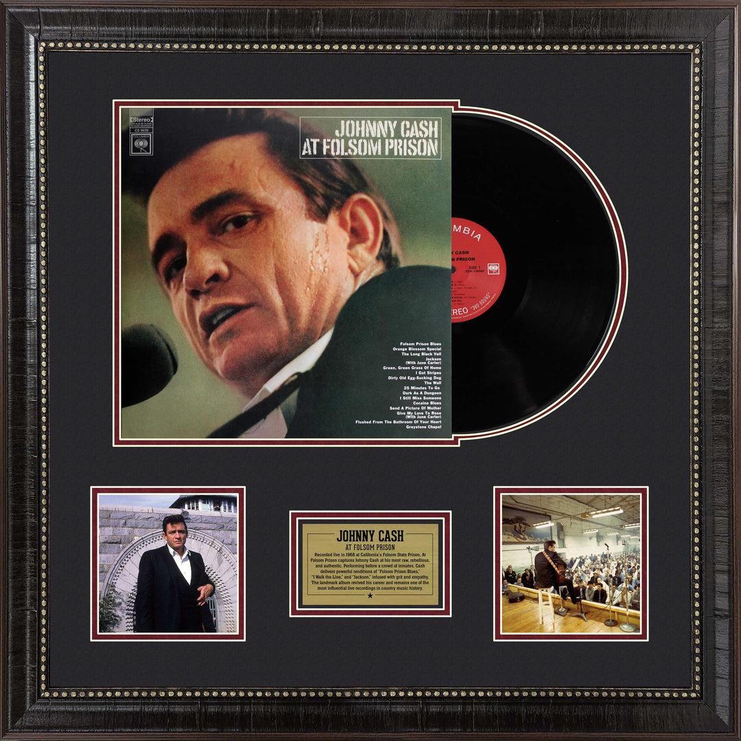 Johnny Cash – At Folsom Prison – Framed Vinyl Display