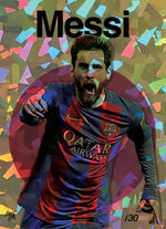 Load image into Gallery viewer, History of the World Cup with a Limited Gold Refractor Lionel Messi Card
