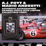 Load image into Gallery viewer, AJ Foyt &amp; Mario Andretti Autograph with Limited Gold Refractor Card