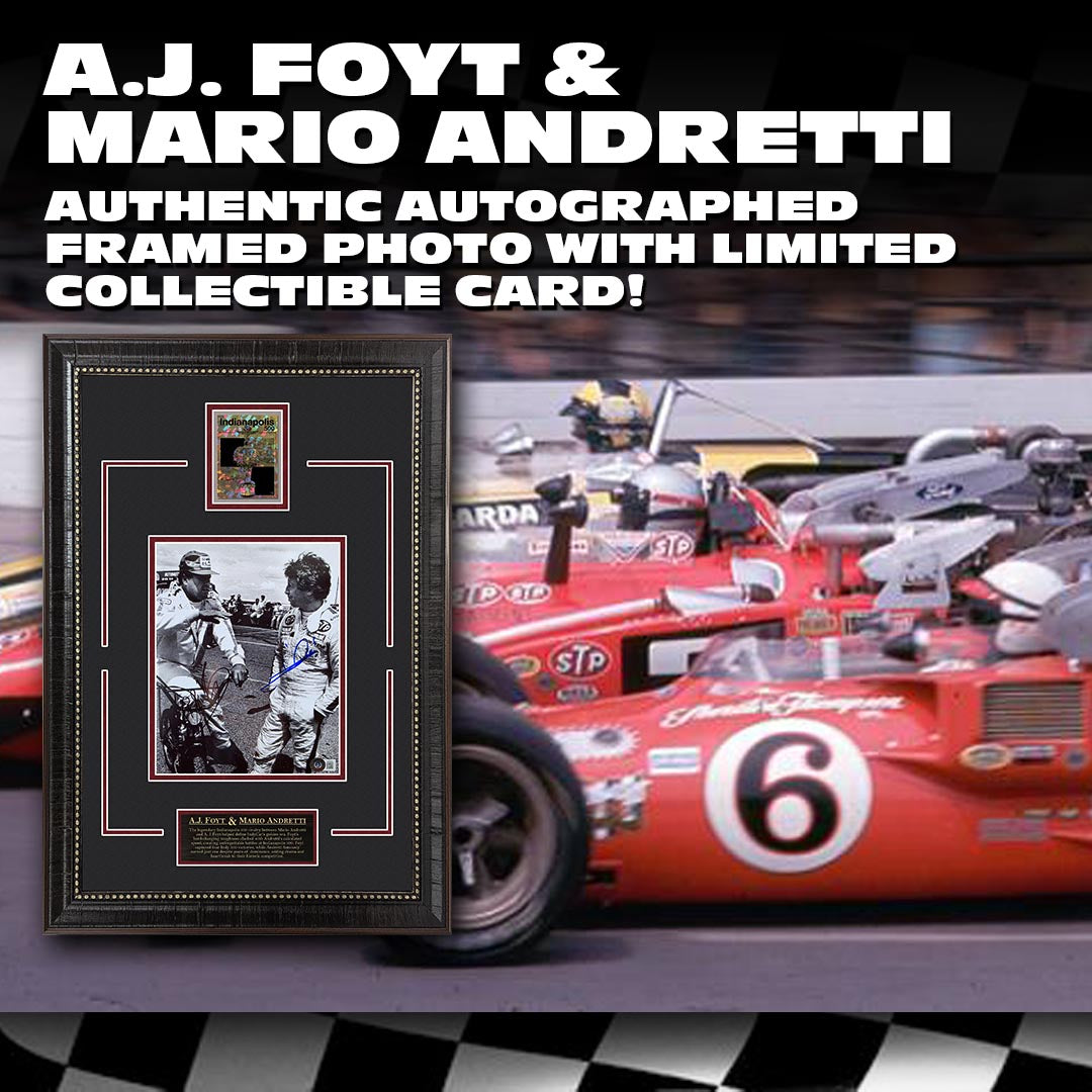 AJ Foyt & Mario Andretti Autograph with Limited Gold Refractor Card