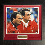 Load image into Gallery viewer, Barry Switzer and Tom Osborne Autographed Framed Photo
