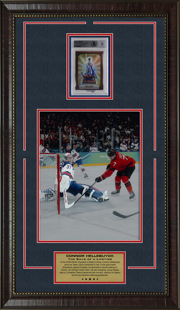 Connor Hellebuyck – Team USA – Autographed 2008–09 O-Pee-Chee Trophy Card