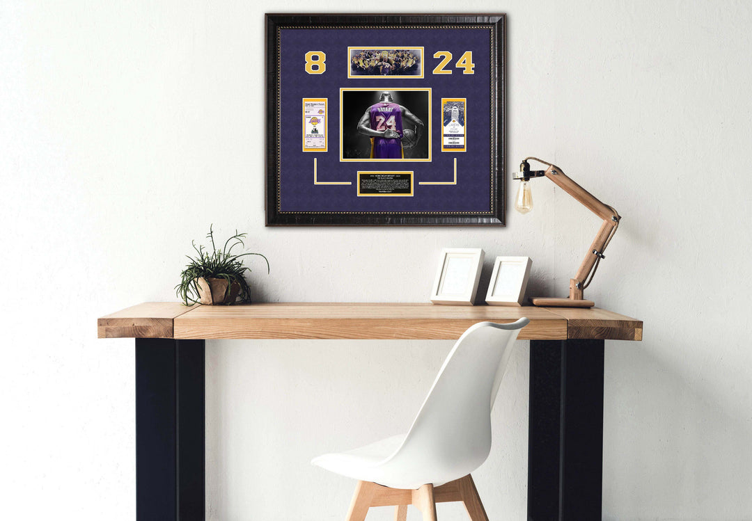 Kobe Bryant - Los Angeles Lakers with Replica Game Tickets