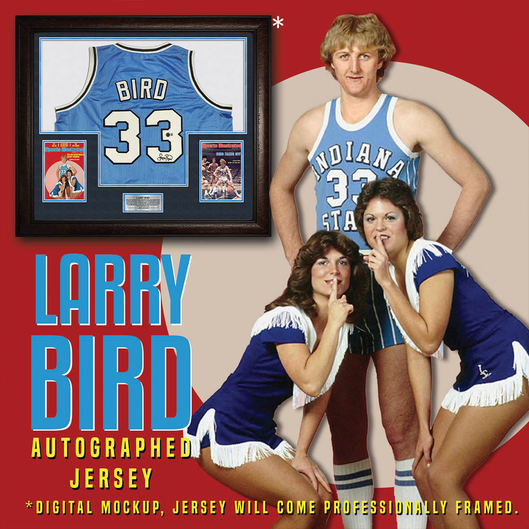 Larry Bird – Indiana State Sycamores – Autographed Framed Jersey
