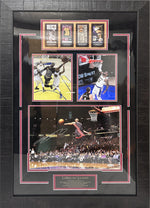 Load image into Gallery viewer, LeBron James Autographed Framed Photo with Replica NBA Finals Tickets
