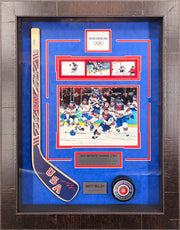 Matt Boldy – Team USA Hockey – Autographed Hockey Stick & Puck Framed Shadowbox