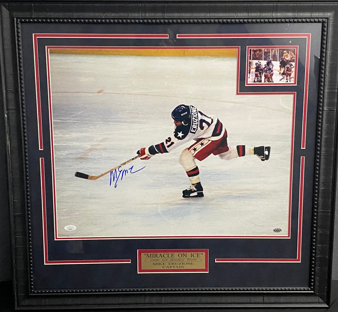 Mike Eruzione - USA Olympic Hockey Captain - Autographed Framed Photo