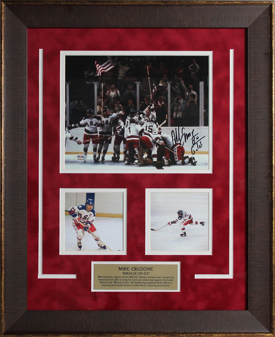 Mike Eruzione – 1980 Team USA “Miracle on Ice” – Autographed Framed Photo