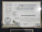 Load image into Gallery viewer, Mickey Mantle &amp; Joe DiMaggio - New York Yankees - Autographed Framed Photo with Yankee Stadium Replica Blueprint
