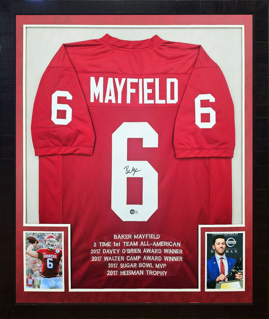 Baker Mayfield - Oklahoma Sooners - Autographed Jersey - Framed