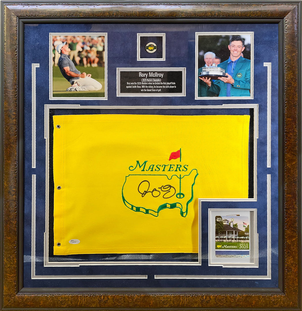 Rory McIlroy - Autographed Masters Pin Flag - Framed