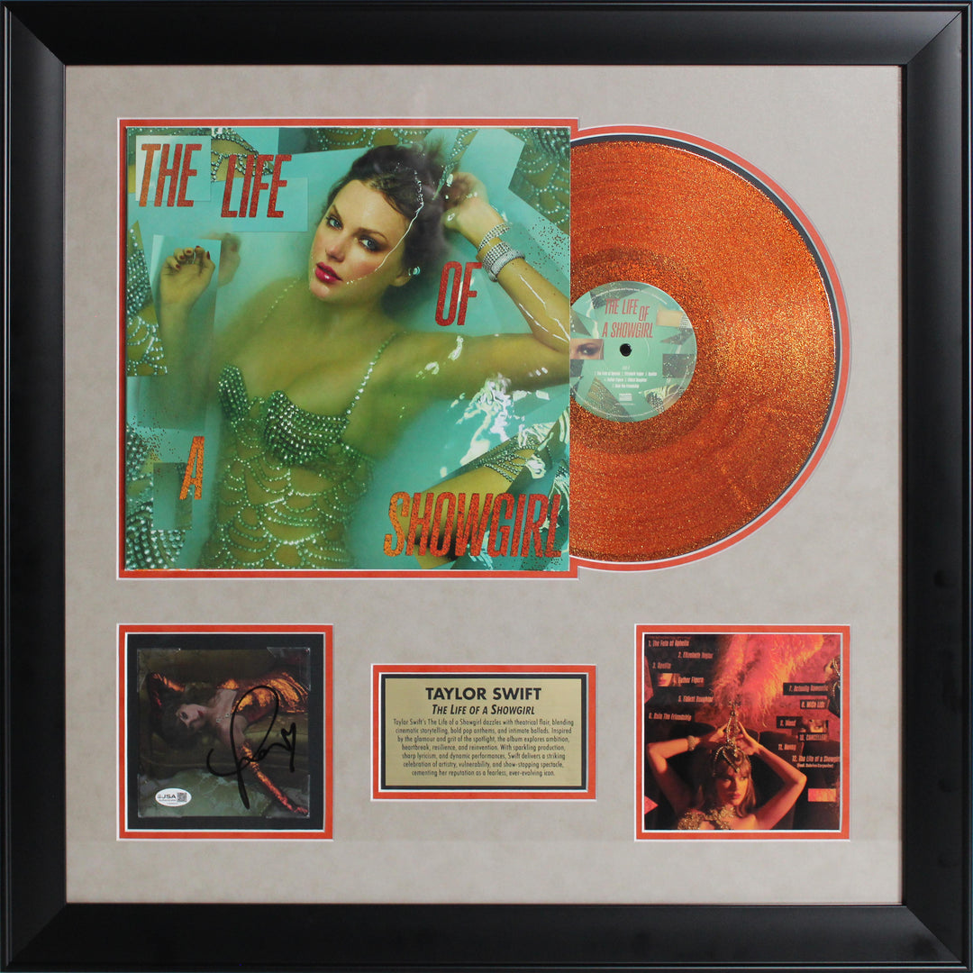 Taylor Swift – The Life of a Showgirl – Framed Autographed CD Insert & Vinyl Record