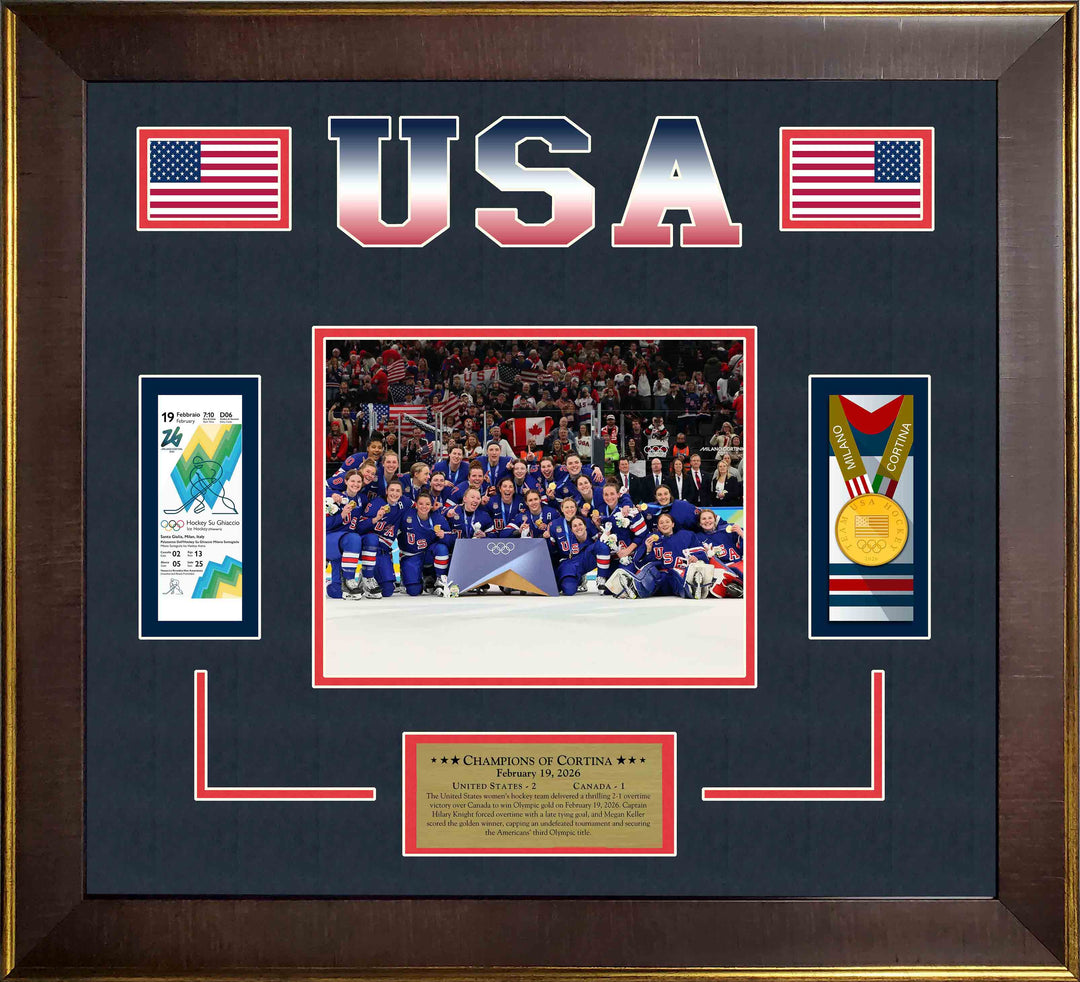 Team USA Women's Hockey Team - Olympic Gold Champions with Replica Tickets