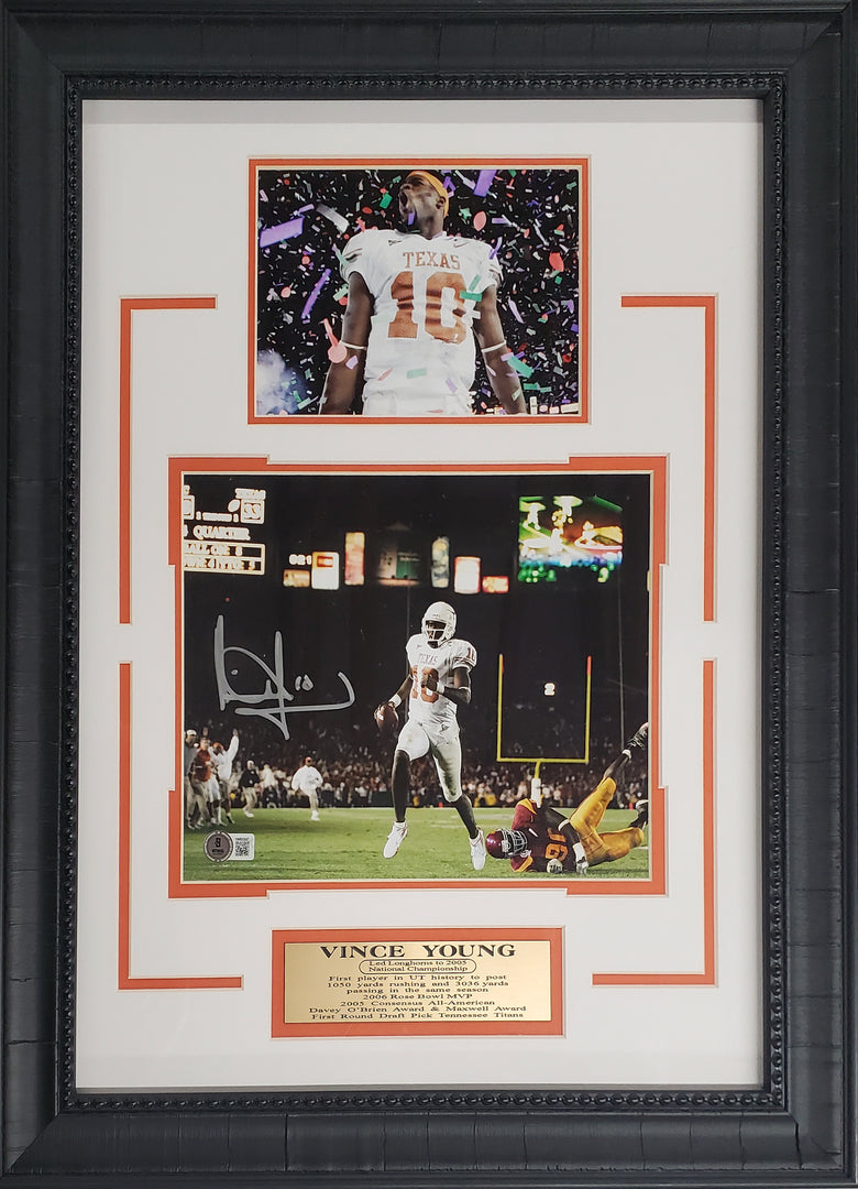 Vince Young - Texas - Autographed Framed Photo