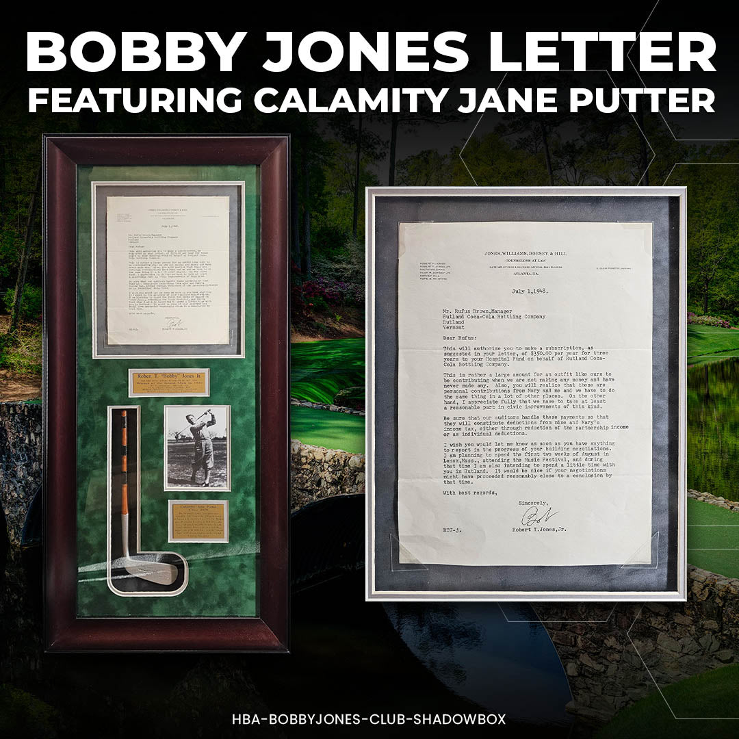 Bobby Jones Signed Letter in Shadowbox