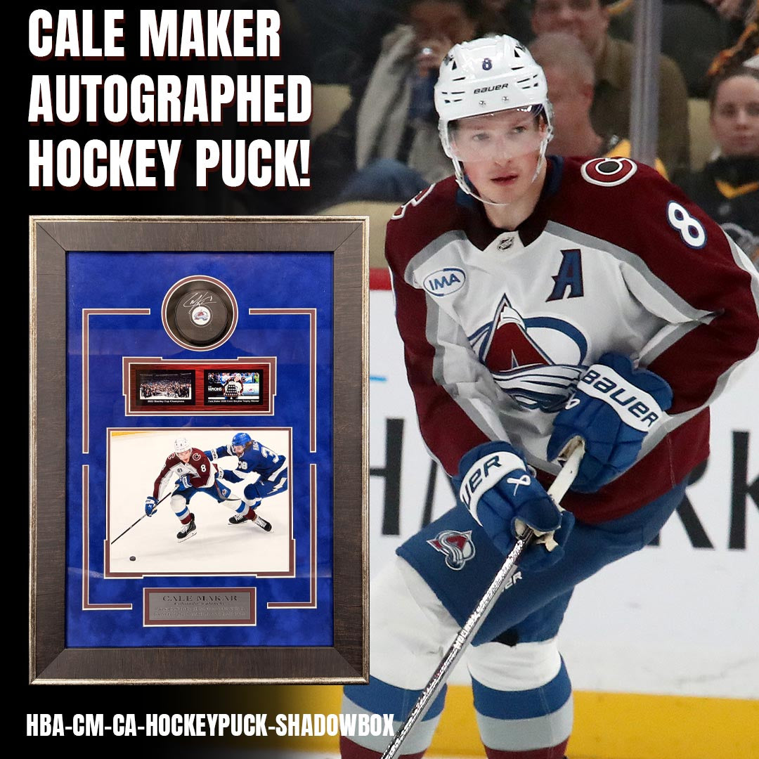 Cale Makar – Autographed Hockey Puck Framed Shadowbox