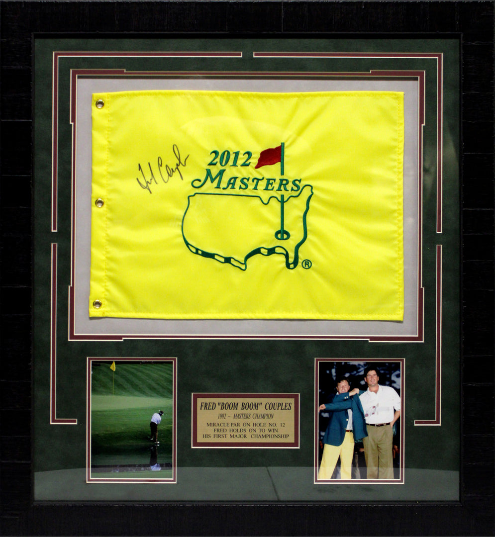 Fred Couples - Autographed 2012 Masters Pin Flag - Framed