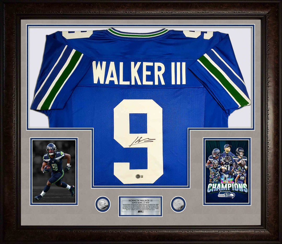 Kenneth Walker - Seattle Seahawks - Autographed Jersey with Commemorative Coins