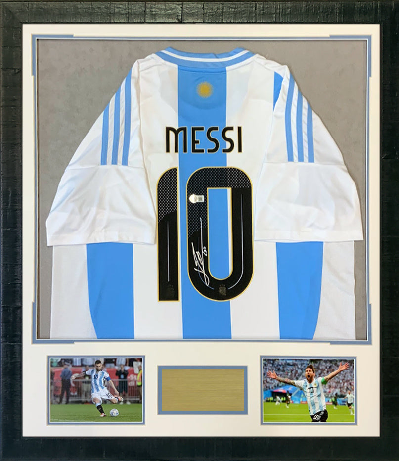 Lionel Messi - Argentina Number 10 Autographed Framed Jersey