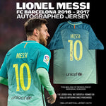 Load image into Gallery viewer, Lionel Messi – FC Barcelona 2016 Teal Away Autographed Jersey
