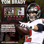 Load image into Gallery viewer, Tom Brady – Autograph with Seven Replica Championship Rings – Framed Shadowbox