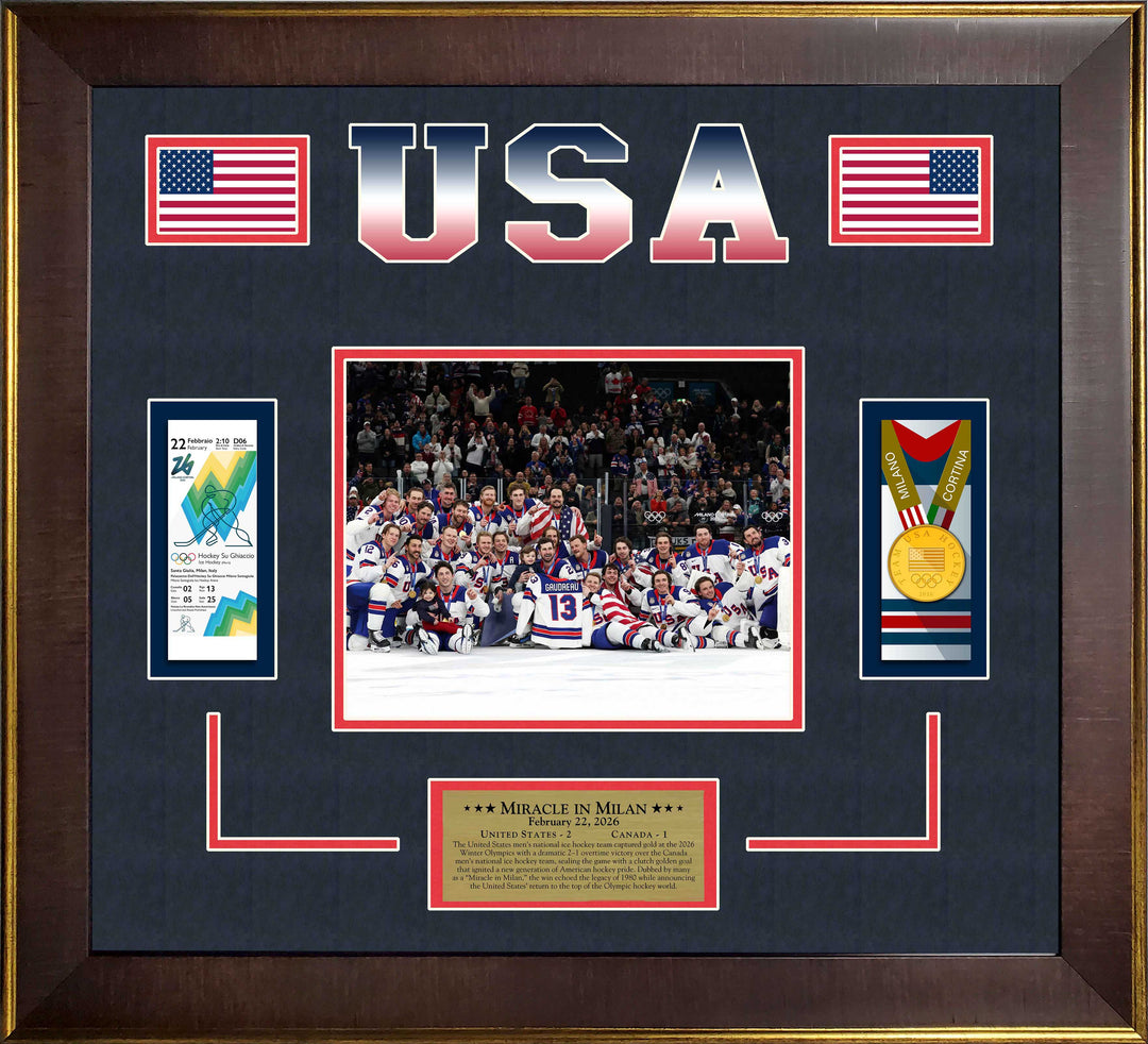 USA Hockey Team – Olympic Gold Champions with Replica Tickets