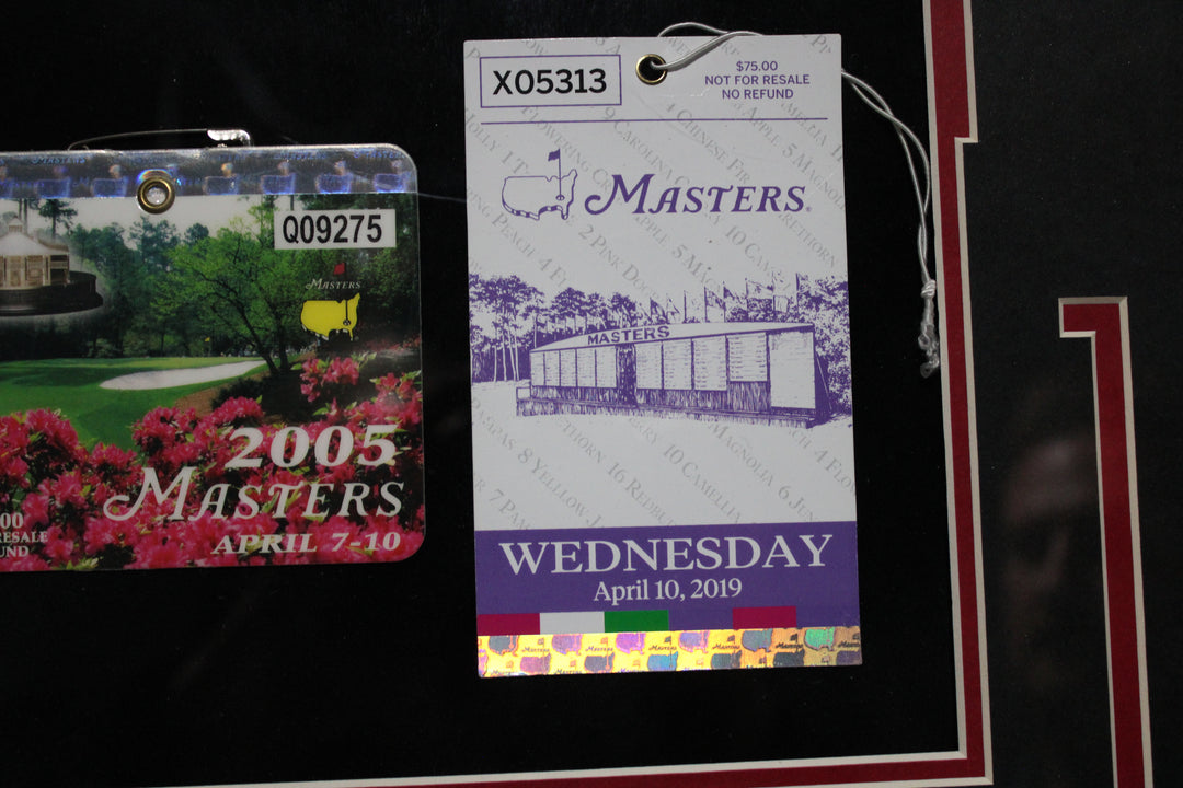 Tiger Woods Danny Day LTD Ed Art with Autograph and Genuine Masters Pass