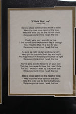 Load image into Gallery viewer, Johnny Cash – Autographed Framed Photo with &quot;I Walk the Line&quot; Lyrics - SOLD!

